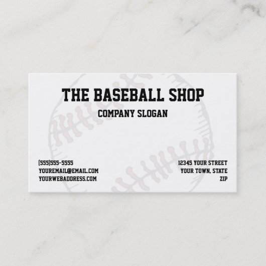 Baseball Softball Sportthema Visitekaartje (Voorkant)