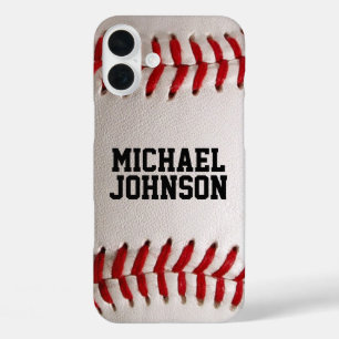 Baseball Softball Steekwerk Aangepaste Tekst iPhone 16 Plus Hoesje