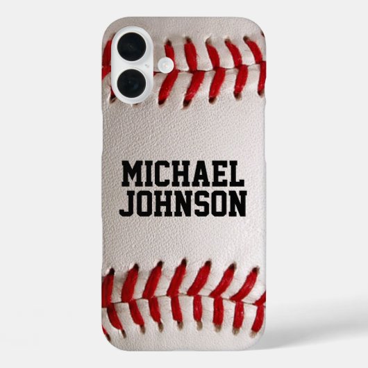 Baseball Softball Steekwerk Aangepaste Tekst Case-Mate iPhone Case (Achterkant)