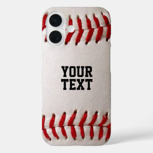 Baseball Softball Steekwerk Aangepaste Tekst iPhone 16 Hoesje