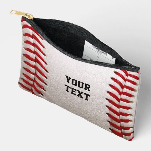Baseball Softball Steekwerk Aangepaste Tekst Etui (Open)