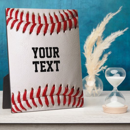 Baseball Softball Steekwerk Aangepaste Tekst Fotoplaat (Zijkant)