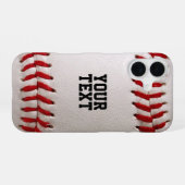 Baseball Softball Steekwerk Aangepaste Tekst iPhone 16 Hoesje (Achterkant horizontaal)