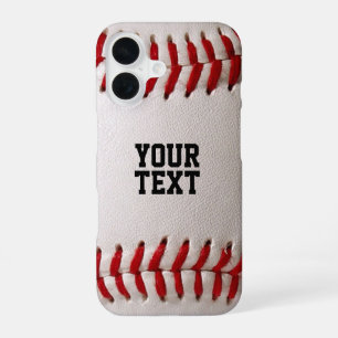 Baseball Softball Steekwerk Aangepaste Tekst iPhone 16 Hoesje