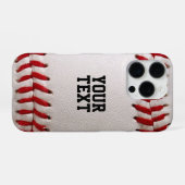 Baseball Softball Steekwerk Aangepaste Tekst iPhone Hoesje (Achterkant horizontaal)