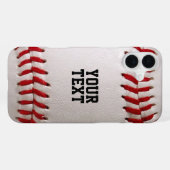 Baseball Softball Steekwerk Aangepaste Tekst iPhone Hoesje (Achterkant horizontaal)