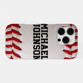 Baseball Softball Steekwerk Aangepaste Tekst iPhone Hoesje (Achterkant horizontaal)