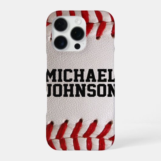 Baseball Softball Steekwerk Aangepaste Tekst iPhone Hoesje (Achterkant)