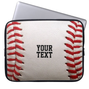 Baseball Softball Steekwerk Aangepaste Tekst Laptop Sleeve