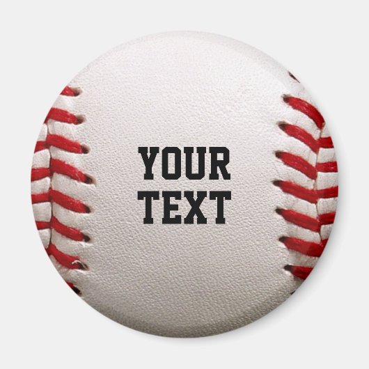 Baseball Softball Steekwerk Aangepaste Tekst Magneet (Voorkant)
