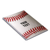 Baseball Softball Steekwerk Aangepaste Tekst Notitieboek (Rechterzijde)