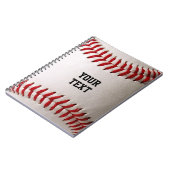 Baseball Softball Steekwerk Aangepaste Tekst Notitieboek (Linkerzijde)