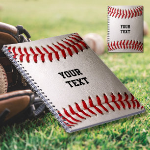 Baseball Softball Steekwerk Aangepaste Tekst Notitieboek