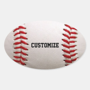 Baseball Softball Steekwerk Aangepaste Tekst Ovale Sticker