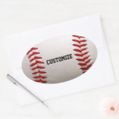 Baseball Softball Steekwerk Aangepaste Tekst Ovale Sticker (Envelop)