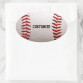 Baseball Softball Steekwerk Aangepaste Tekst Ovale Sticker (Tas)