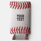 Baseball Softball Steekwerk Aangepaste Tekst Seltzer Blikjeskoeler (Voorkant)