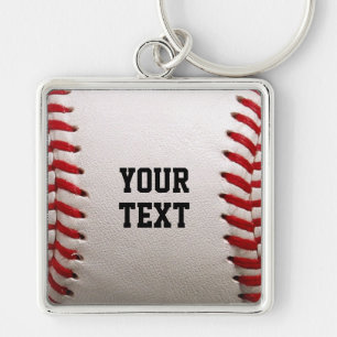 Baseball Softball Steekwerk Aangepaste Tekst Sleutelhanger