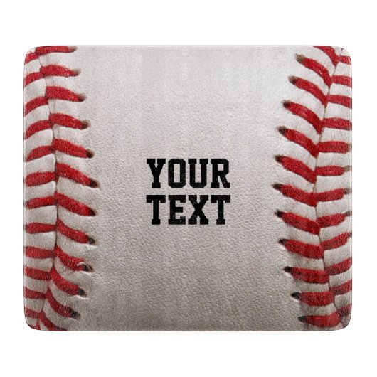 Baseball Softball Steekwerk Aangepaste Tekst Snijplank (Voorkant)
