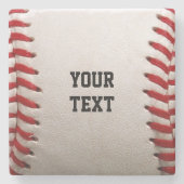 Baseball Softball Steekwerk Aangepaste Tekst Stenen Onderzetter (Voorkant)