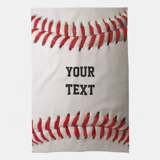 Baseball Softball Steekwerk Aangepaste Tekst Theedoek (Verticaal)
