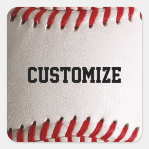 Baseball Softball Steekwerk Aangepaste Tekst Vierkante Sticker