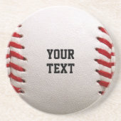 Baseball Softball Steekwerk Aangepaste Tekst Zandsteen Onderzetter (Voorkant)
