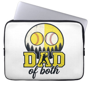 Baseball Softball Vader van Beide Vintage Vector O Laptop Sleeve