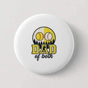 Baseball Softball Vader van Beide Vintage Vector O Ronde Button 5,7 Cm
