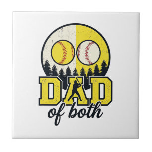 Baseball Softball Vader van Beide Vintage Vector O Tegeltje