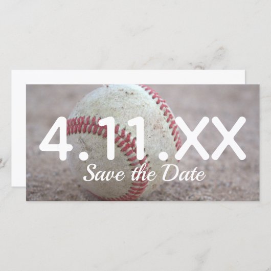 Baseball sparen de Datum Save The Date (Voorkant / Achterkant)