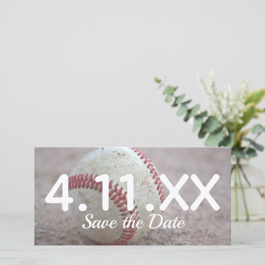 Baseball sparen de Datum Save The Date (Staand voorkant)