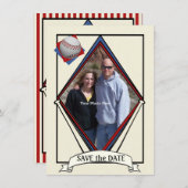 Baseball sparen de Datum Save The Date (Voorkant / Achterkant)