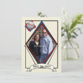 Baseball sparen de Datum Save The Date (Staand voorkant)