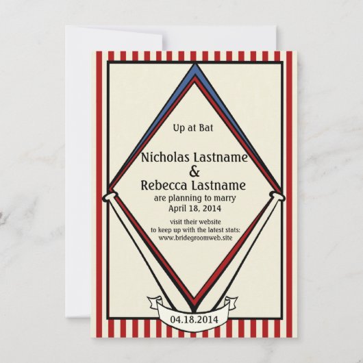 Baseball sparen de Datum Save The Date (Achterkant)