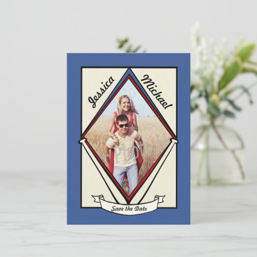 Baseball sparen de Datum Save The Date (Staand voorkant)