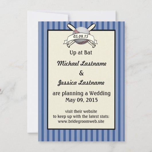 Baseball sparen de Datum Save The Date (Achterkant)