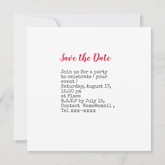 Baseball sparen de datum voor Partij met Bier Save The Date (Achterkant)