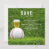 Baseball sparen de datum voor Partij met Bier Save The Date (Voorkant)