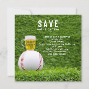 Baseball sparen de datum voor Partij met Bier Save The Date