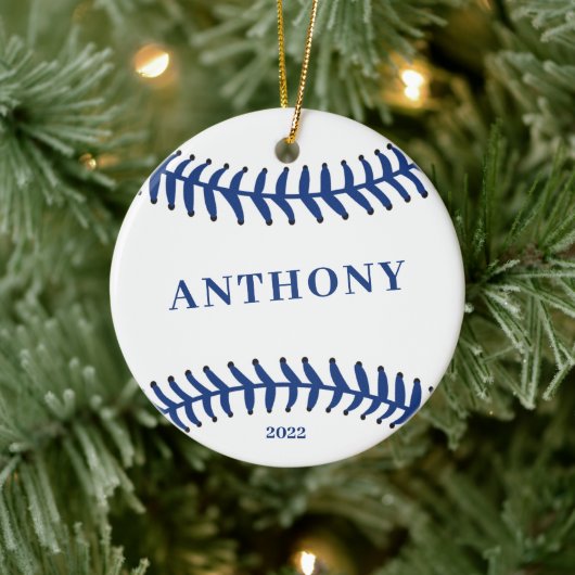 Baseball Speciaal kerstkeramisch Ornament (Boom)