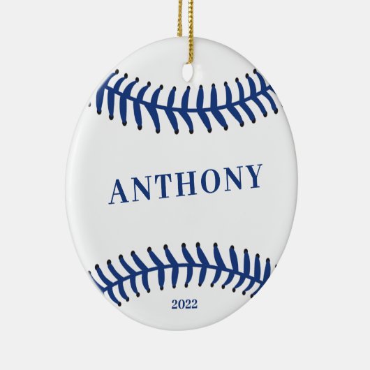 Baseball Speciaal kerstkeramisch Ornament (Rechts)