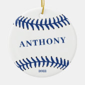 Baseball Speciaal kerstkeramisch Ornament (Voorkant)