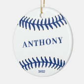 Baseball Speciaal kerstkeramisch Ornament (Links)