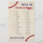 Baseball-spel met gelijksoortige dierproeven flyer (Voorkant)