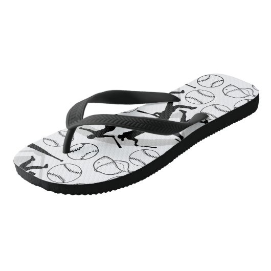 Baseball spelen patroon.w teenslippers (Schuin)