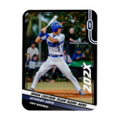 Baseball speler Custom Blauw Magneet (Verticaal)