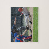 Baseball-speler die in bord glijdt legpuzzel (Verticaal)