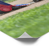 Baseball-speler die in bord glijdt poster (Hoek)