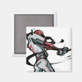 Baseball-speler die knijpende knuppel, zijdelings magneet (Voorkant / Achterkant)